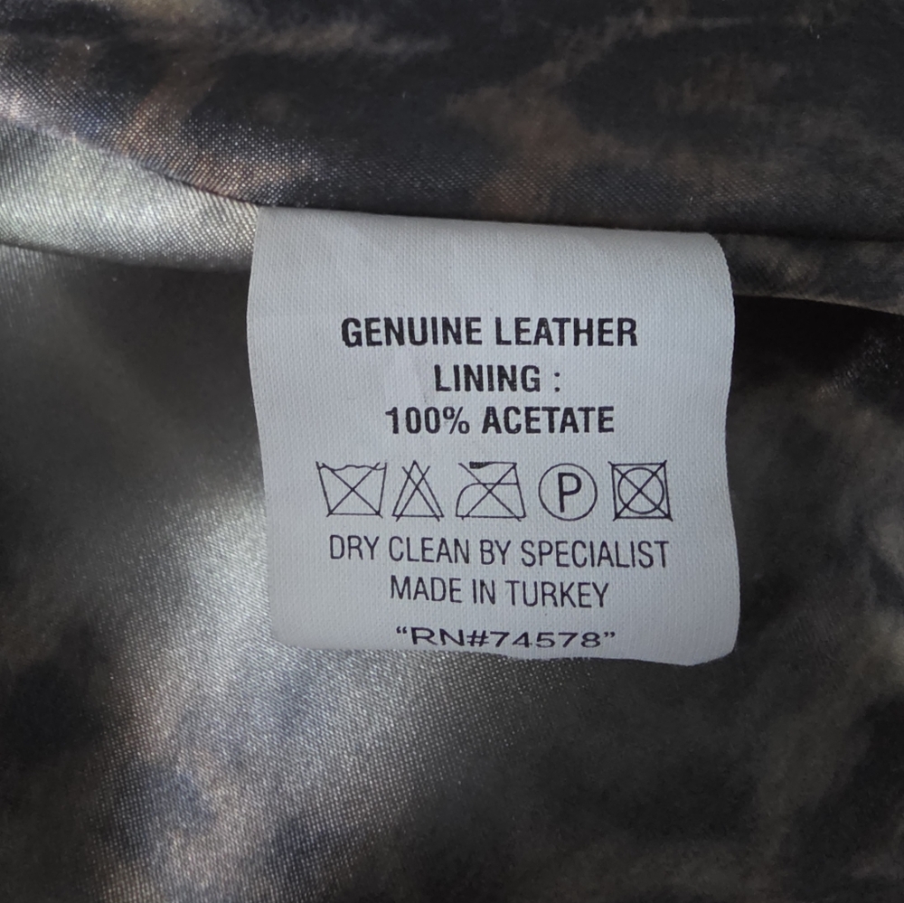 Leather Cache Jacket, Size Large Tan - image 8